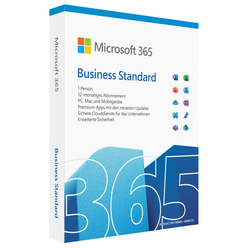 Microsoft 365 Business Standard Jahresabo – Office-Apps, Microsoft Teams und geschäftliche E-Mail mit Exchange
