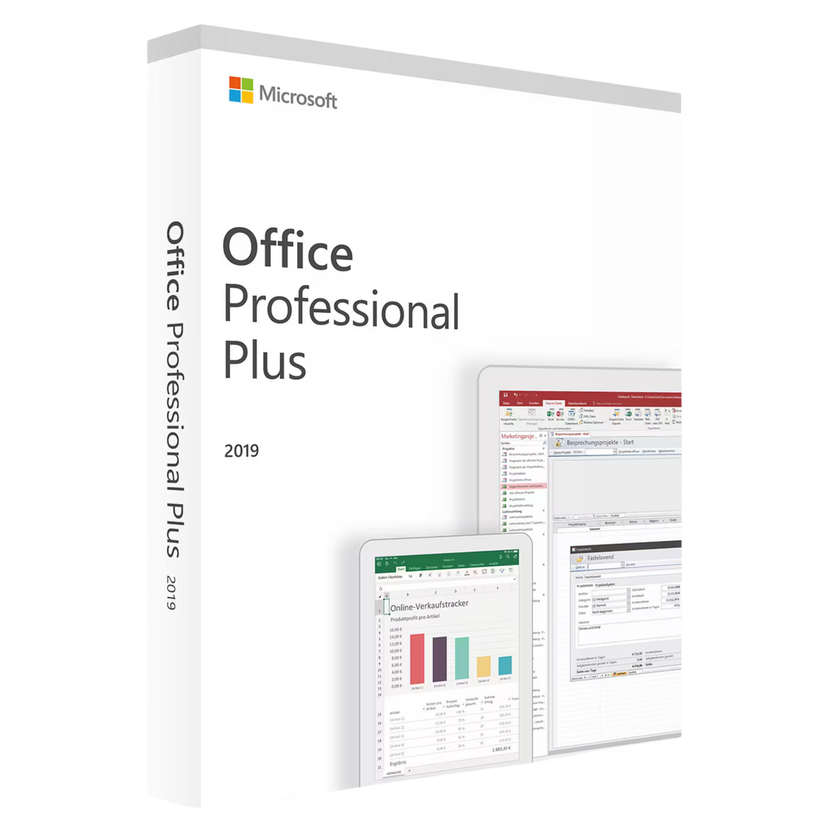 Microsoft Office 2019 Professional Box für Windows – Software-Lizenz mit Word, Excel, PowerPoint, Outlook, Access und Publisher