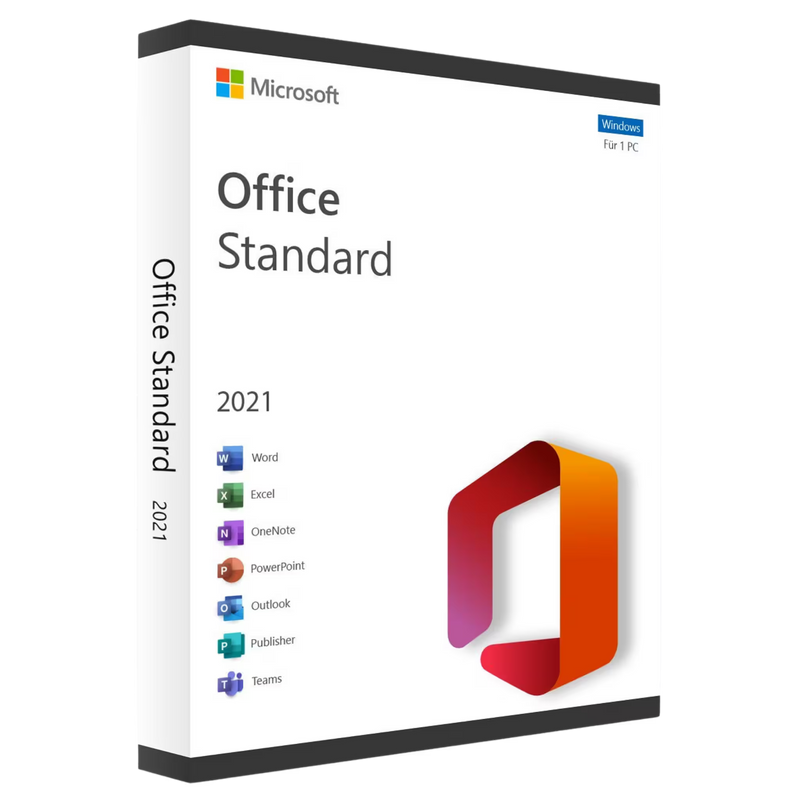 Microsoft Office 2021 Standard Vollversion Key – Download und Aktivierung per E-Mail, Original Microsoft Lizenz für Word, Excel, PowerPoint, Outlook und Publisher