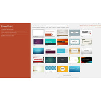Screenshot der Microsoft PowerPoint 2016 Oberfläche auf dem Mac mit Übersicht der verfügbaren Präsentationsvorlagen.